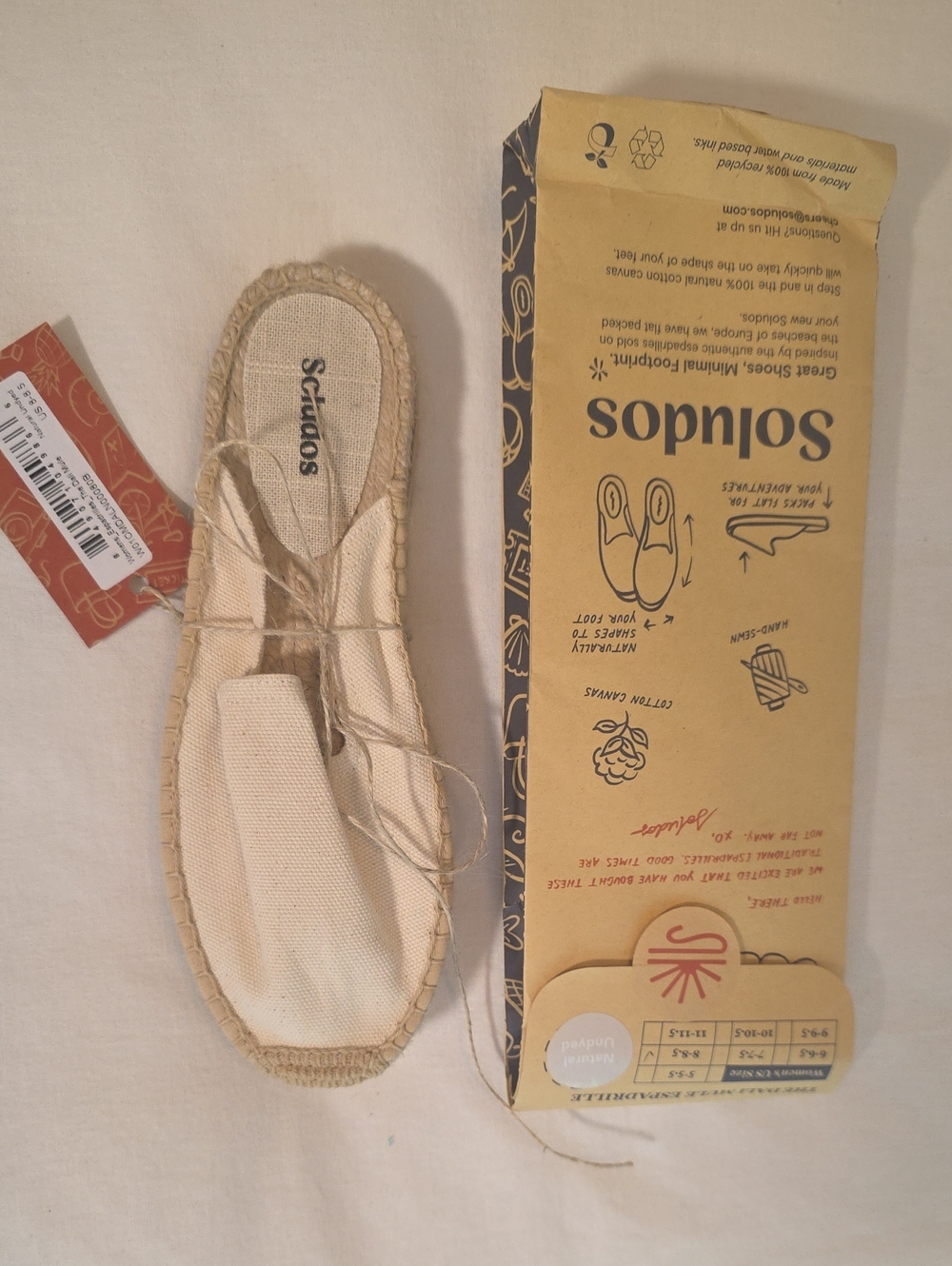 Soludos Dali Espadrille Slide, Womens 8-8.5, Natural, NWT